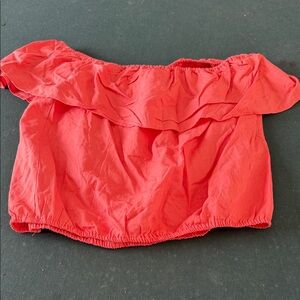 New York & Company Red Off-Shoulder Blouse